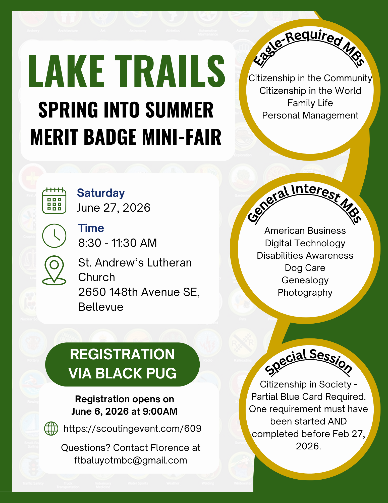 Image of Lake Trails Spring Into Summer Merit Badge Mini-Fair. Saturday, June 27th, 8:30am - 11:30am.