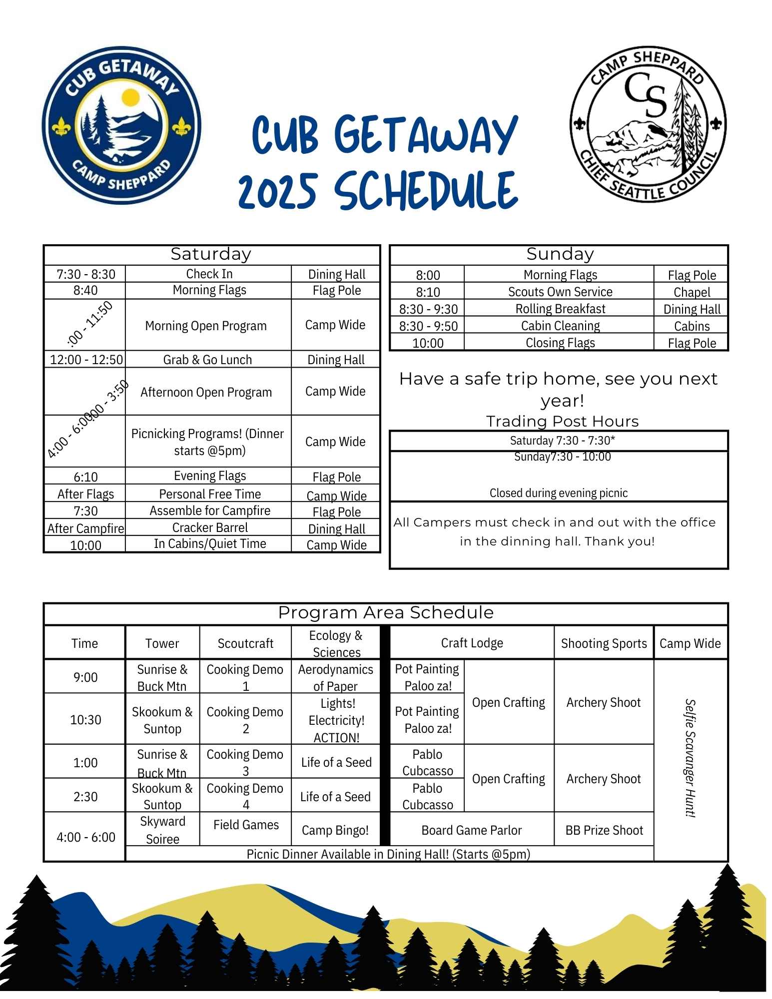 CG schedule