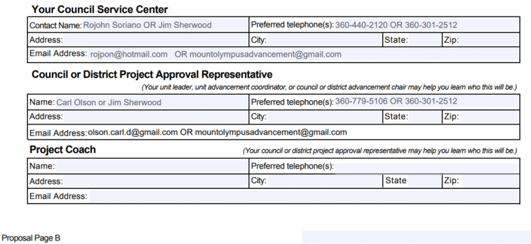 Eagle Workbook Proposal page with text